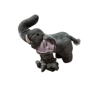 VTG Peep A Pals Elephant Plush Mom and Baby Realistic Safari Stuffed Animal Toy